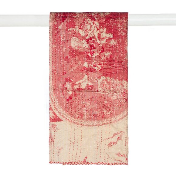 Taj Hotel Home Decor Kantha Cotton Scarve | 1-Piece | Multicolor | 18"x72" - Picture 2 of 2